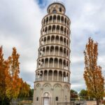 The Leaning Tower of Niles. A unique, half-scale replica of the classic Italian landmark nestle in a small, American park.